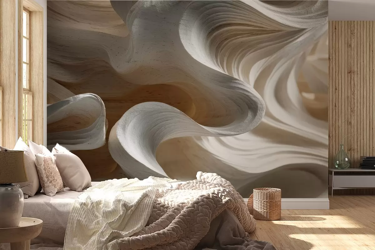 murales de pared Imitación de olas de madera w04316