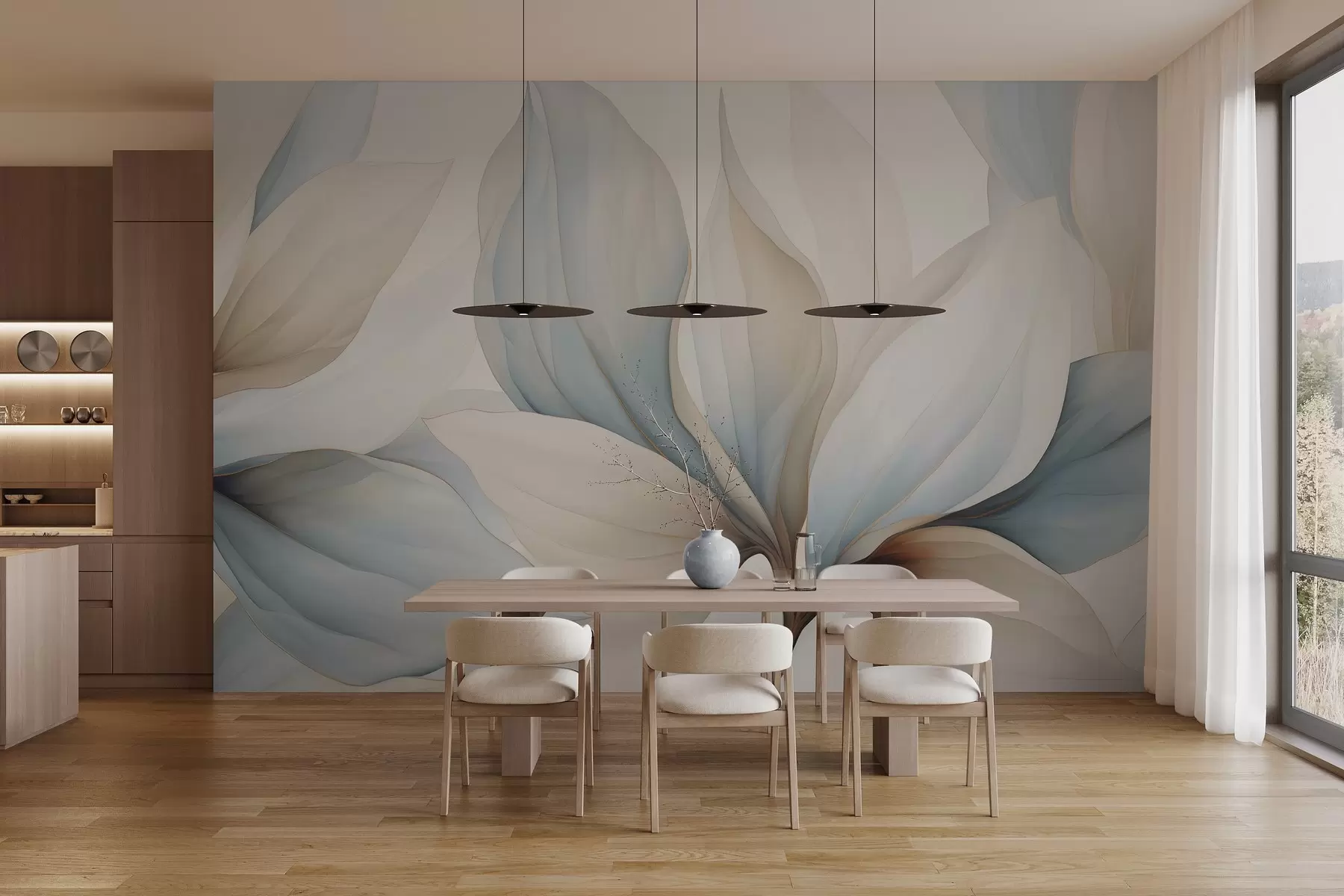 murales de pared Pétalos grandes de acuarela w04317
