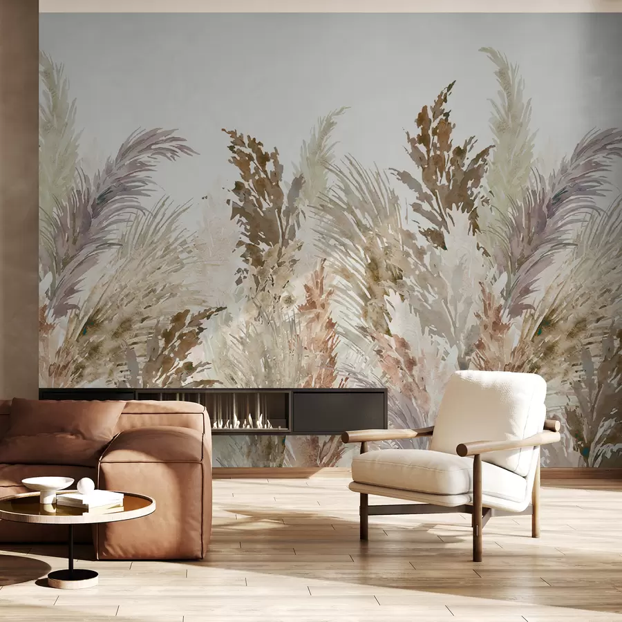 murales de pared Hierba esteparia. estilo acuarela u71779