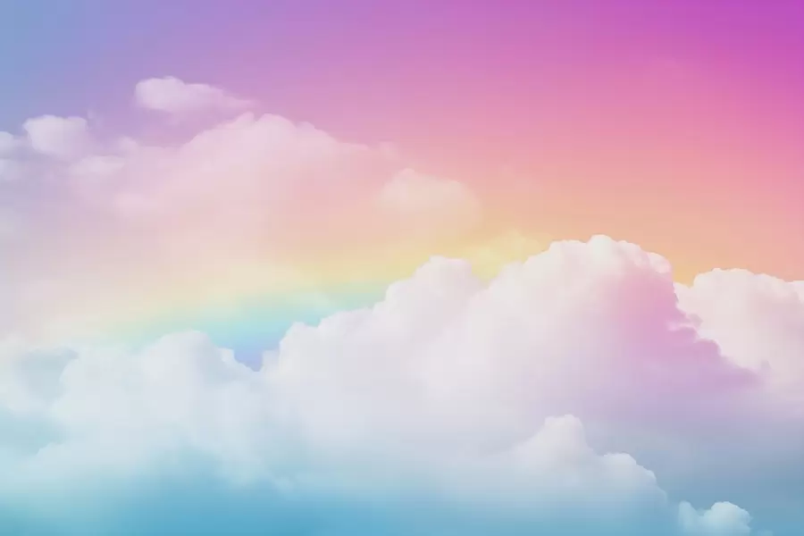 murales de pared Nubes y arco iris w04368