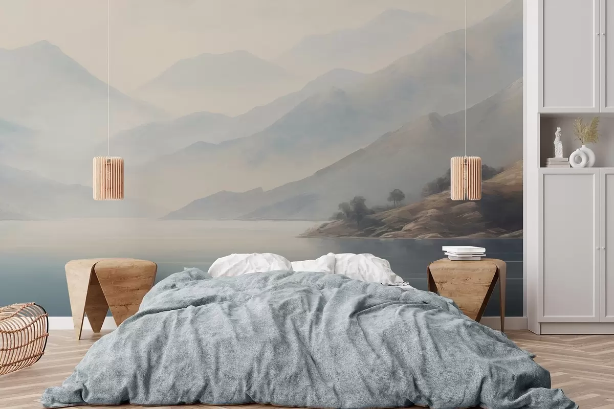 murales de pared Montañas junto al lago w04382