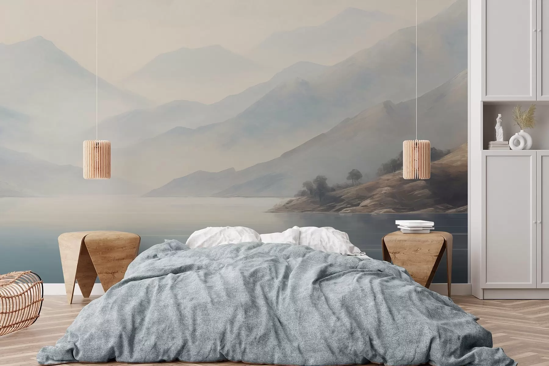 murales de pared Montañas junto al lago w04382