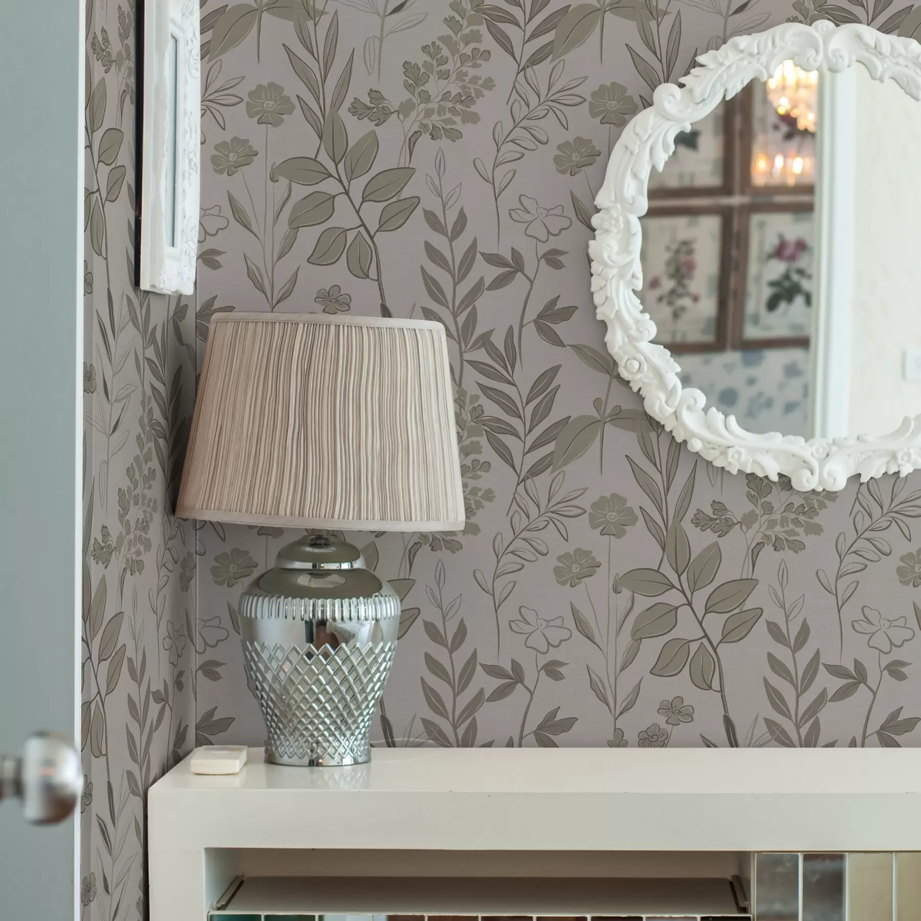 murales de pared Flores silvestres esbozadas en tonos naturales a00432