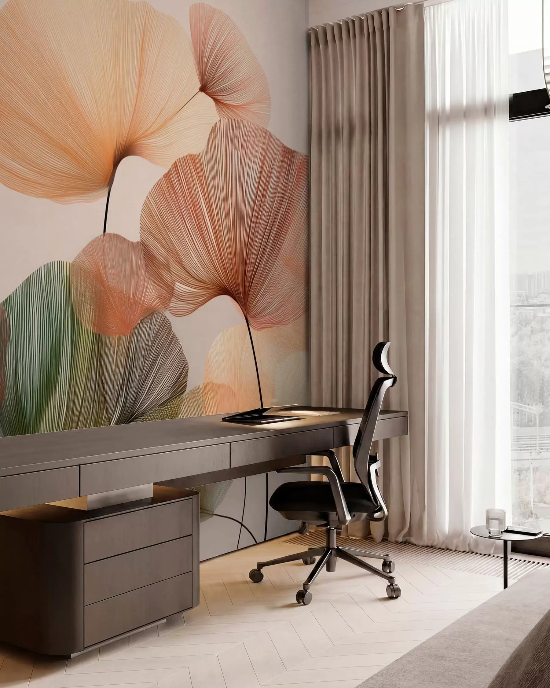 murales de pared Ginkgo en colores de otoño w04305