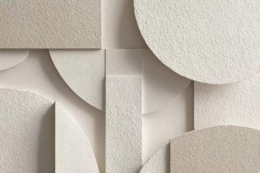 murales de pared Composición abstracta de formas geométricas de color beige w04395