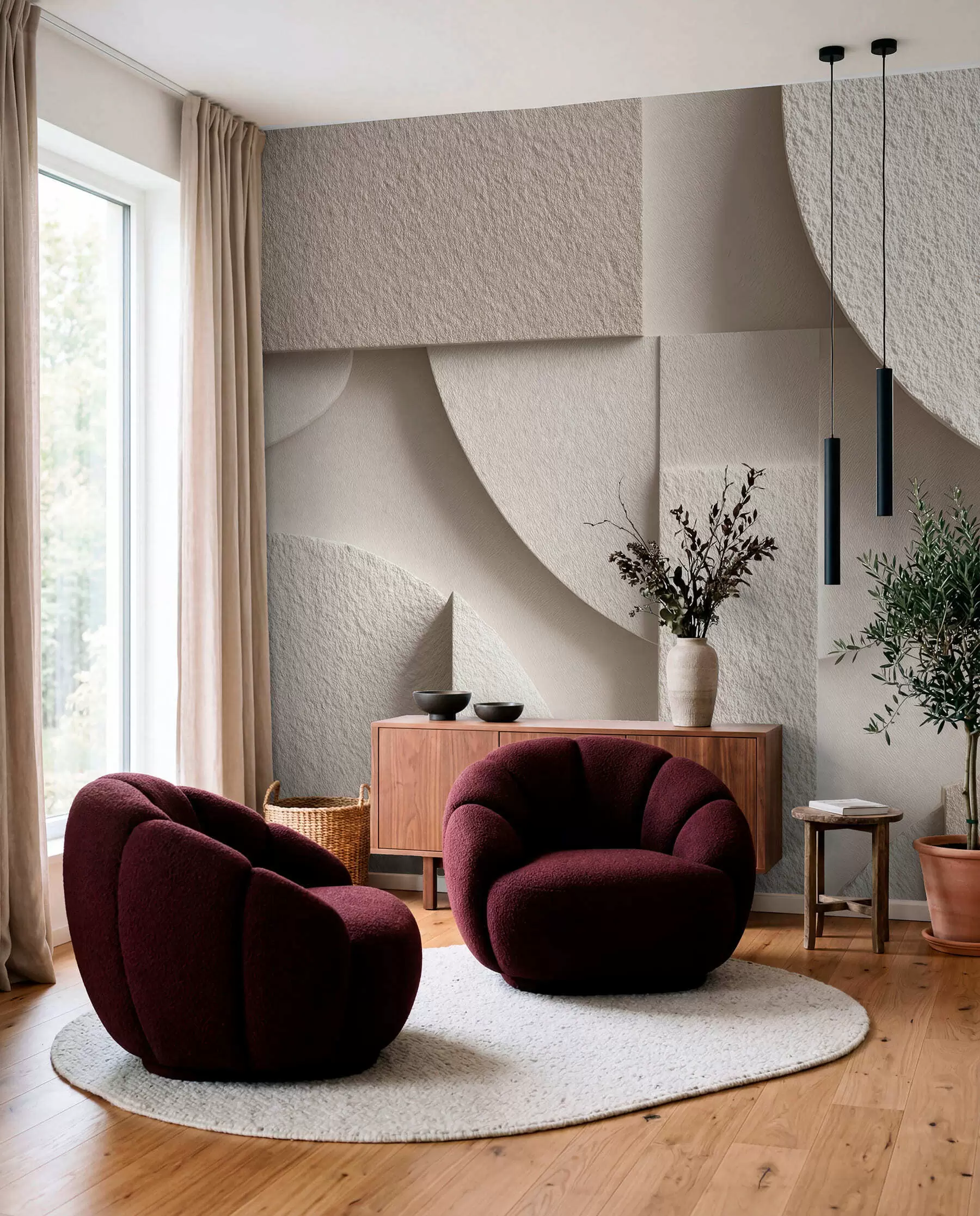 murales de pared Formas redondas en arena w04395