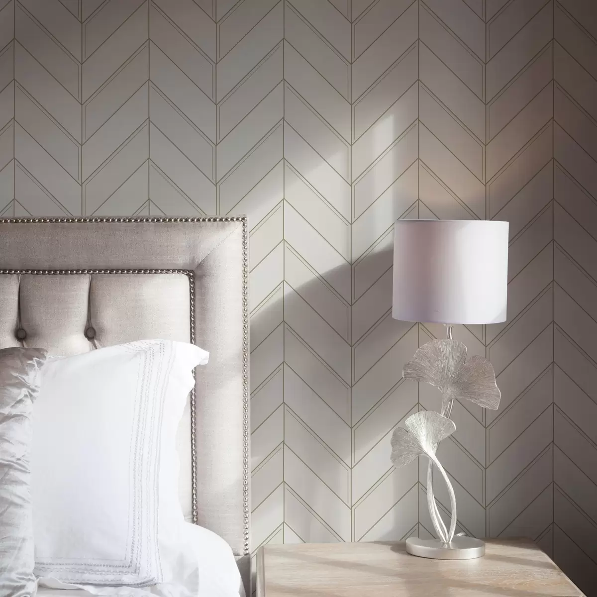Papel pintado Motivo geométrico en tonos claros con líneas a00491