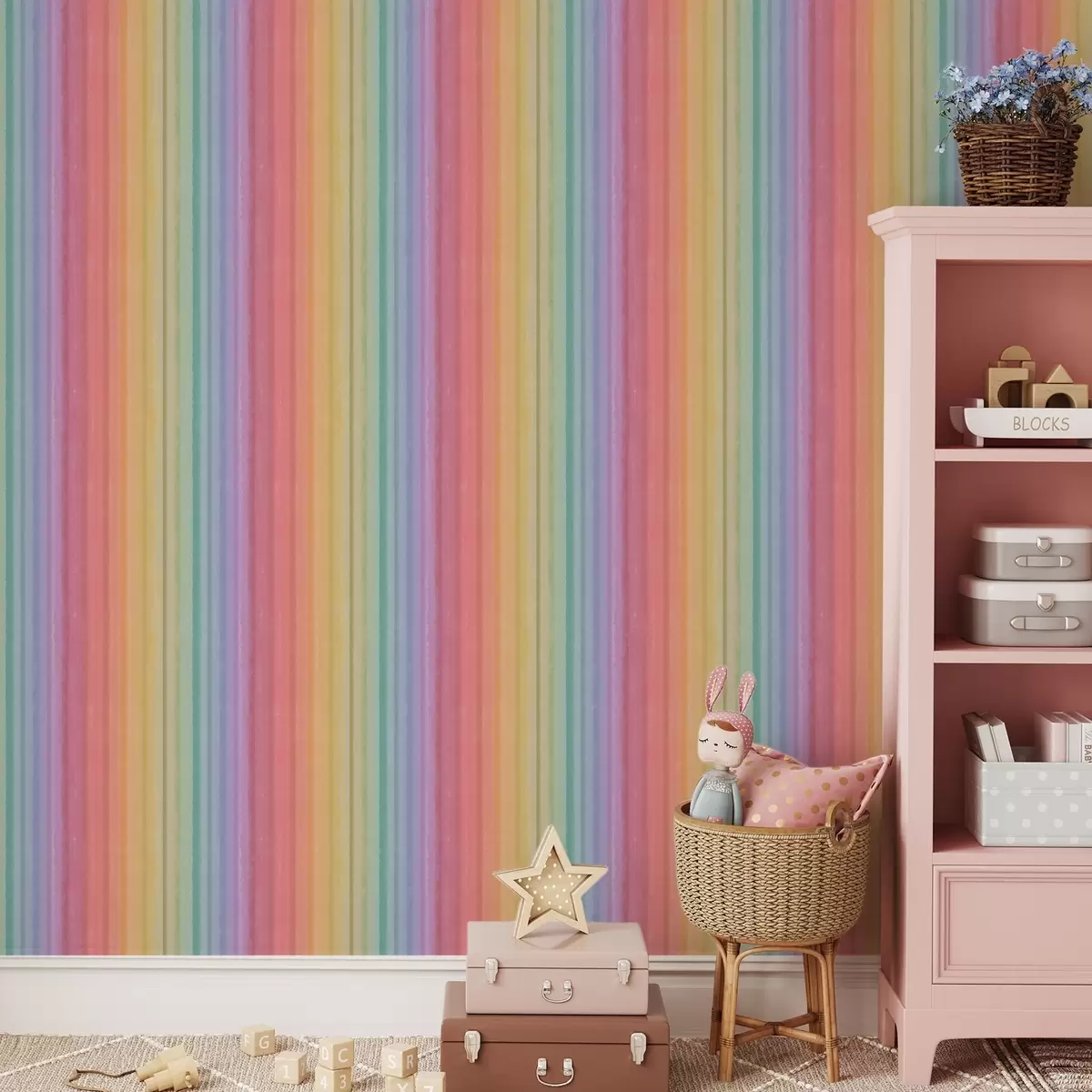 Papel pintado Rayas arco iris con expresivos acentos de color a00553