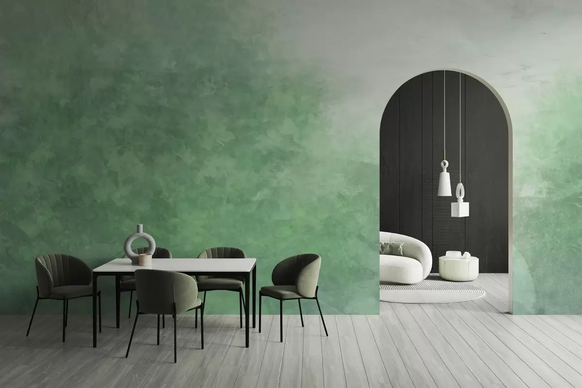 murales de pared Imitación de hojas en un muro de hormigón w04468v2