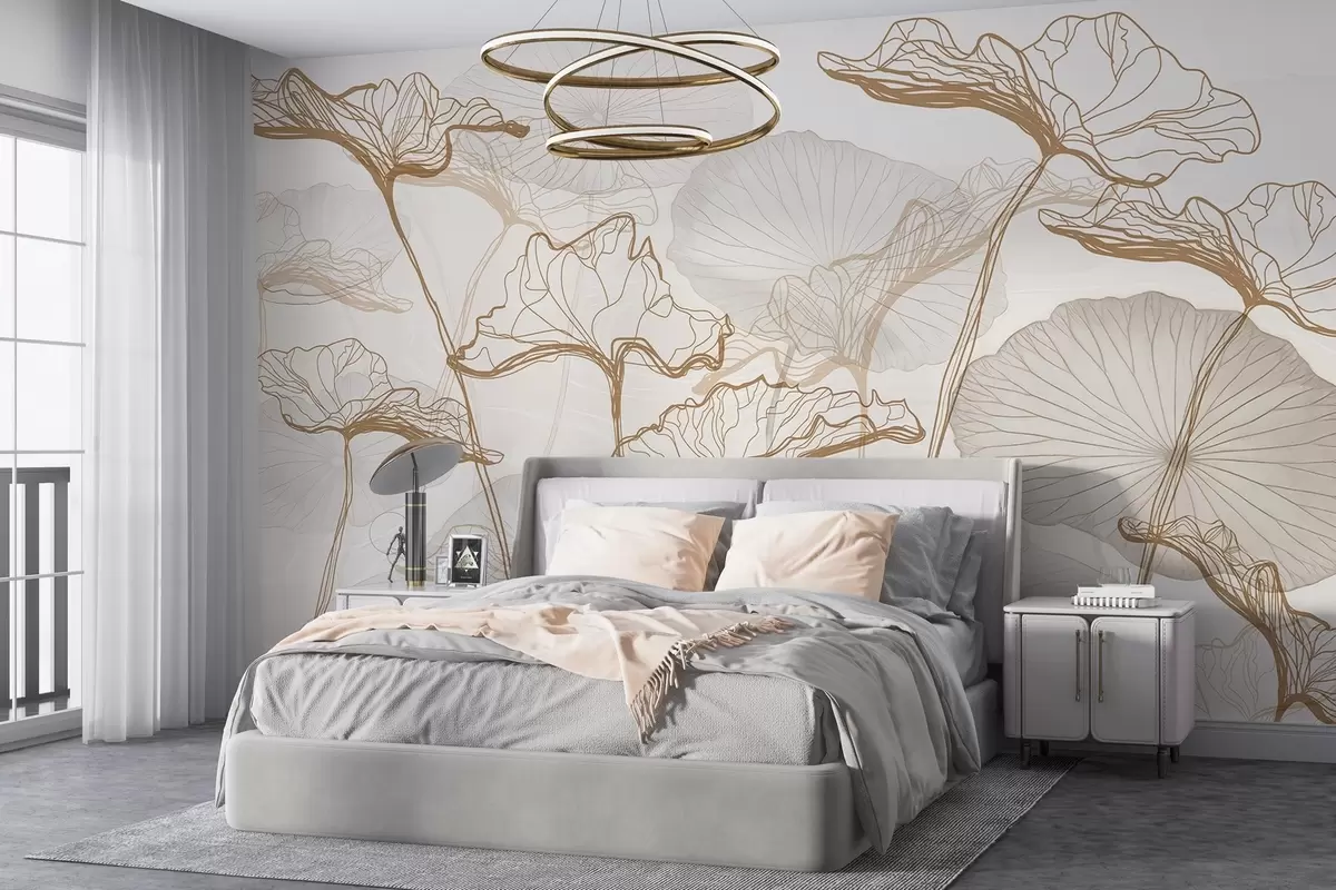 murales de pared Varias hojas de loto w04471