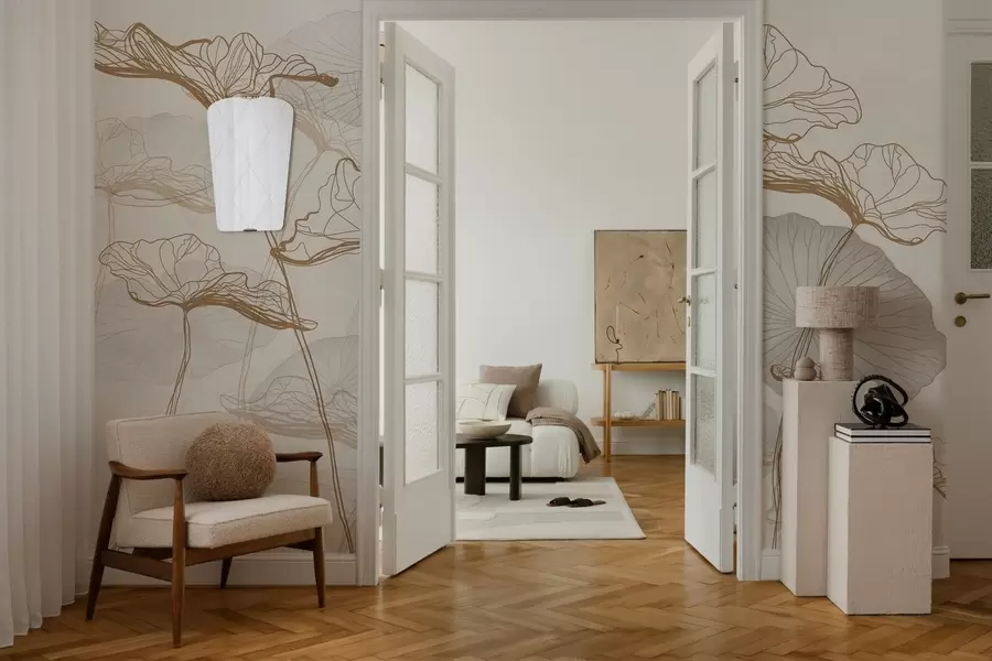 murales de pared Varias hojas de loto w04471