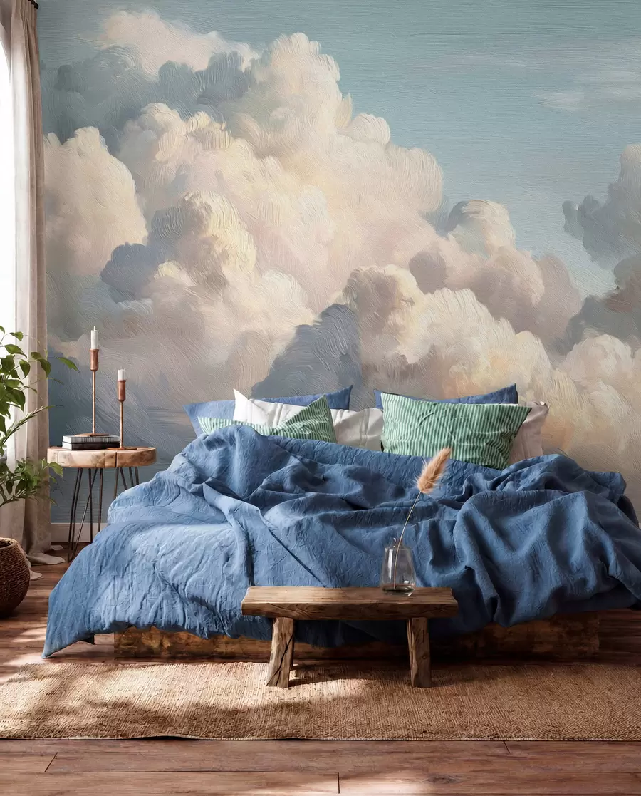 murales de pared Nubes en luz azul w04550v2