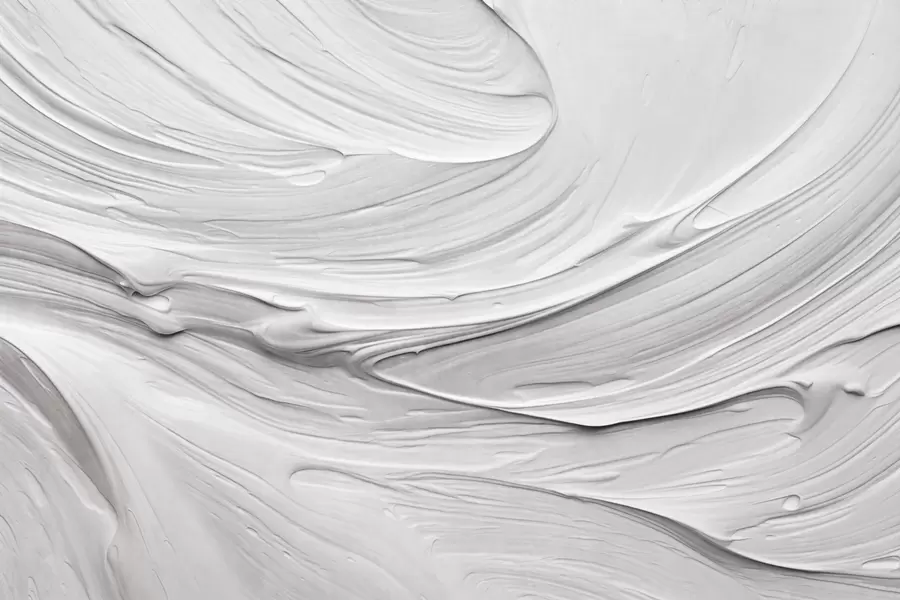 murales de pared Imitaciones de pinceladas abstractas de pintura blanca con textura y un patrón en espiral, composición moderna minimalista y neutra w09394