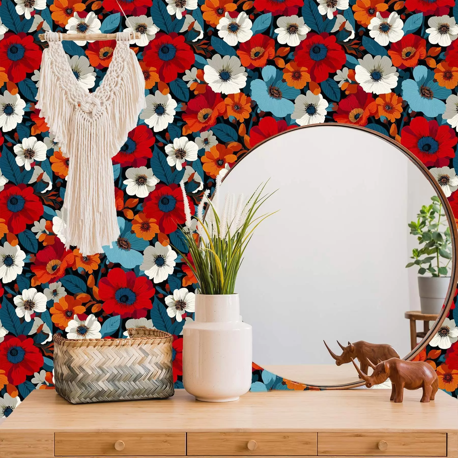 murales de pared Flores multicolores a00542