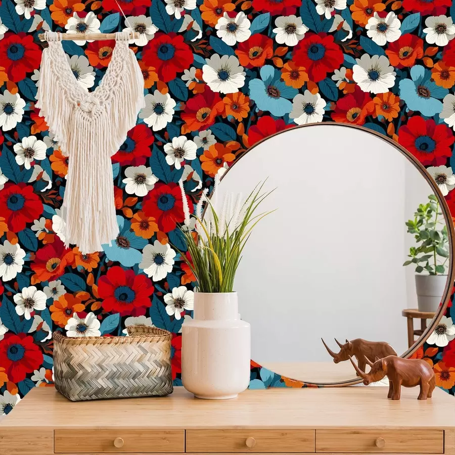 murales de pared Flores multicolores a00542