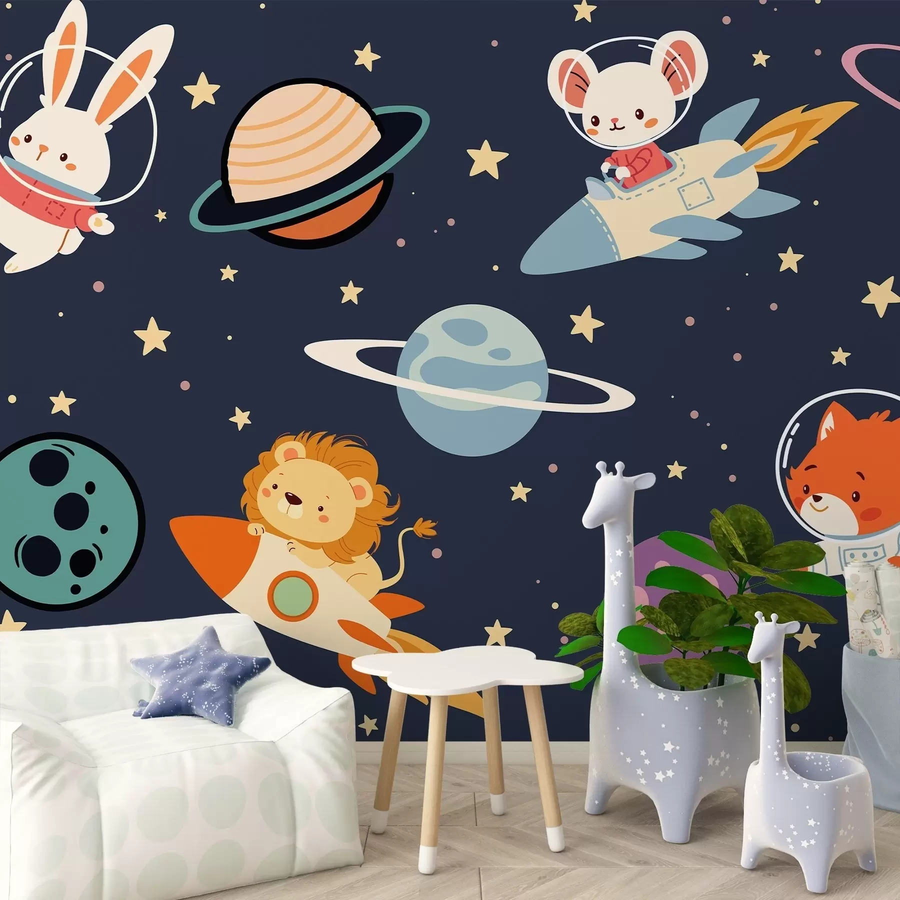 murales de pared Animales en el espacio w04562
