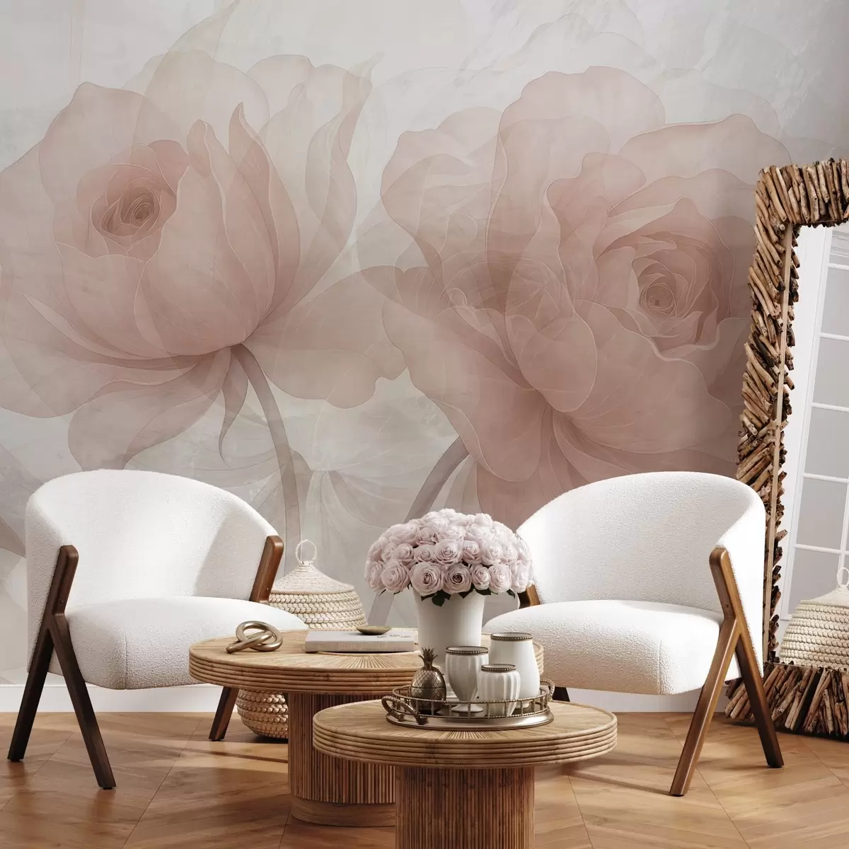 murales de pared Rosas a través del hormigón w04570