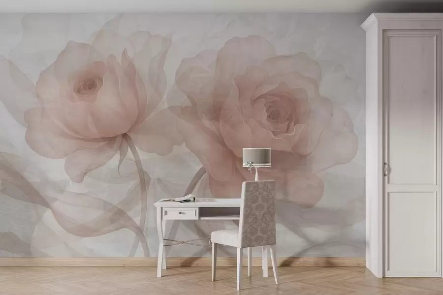 murales de pared Rosas a través del hormigón w04570