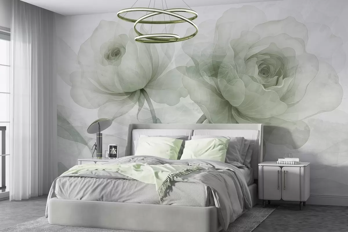murales de pared Rosas a través del hormigón w04570v1