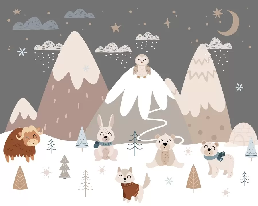 murales de pared Animales en las montañas w04657