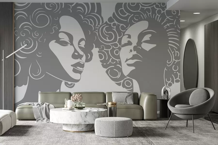murales de pared Dos chicas w04688v1
