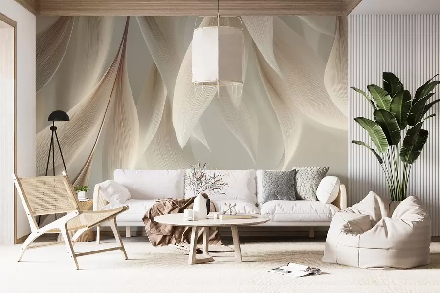 murales de pared Hojas colgantes con contorno estilizado w04706