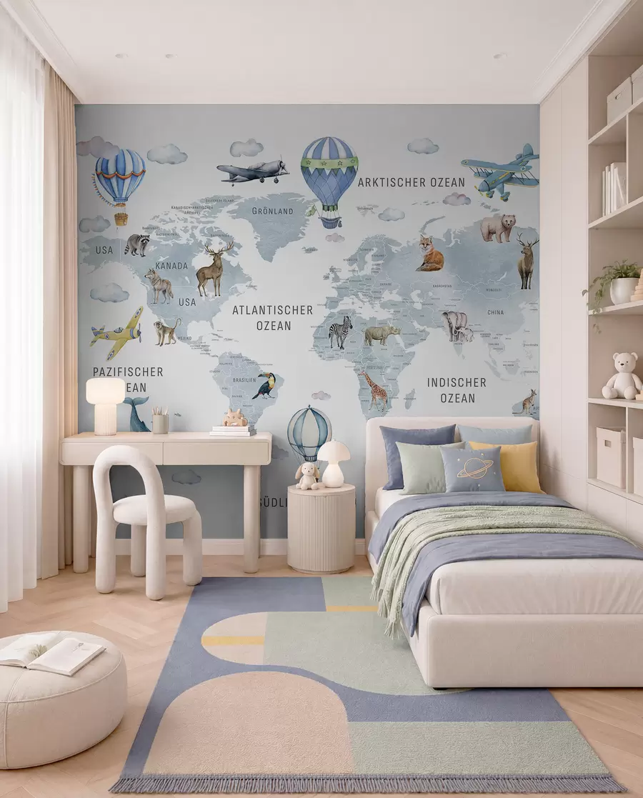 murales de pared Atlas azul en alemán c00001dev1
