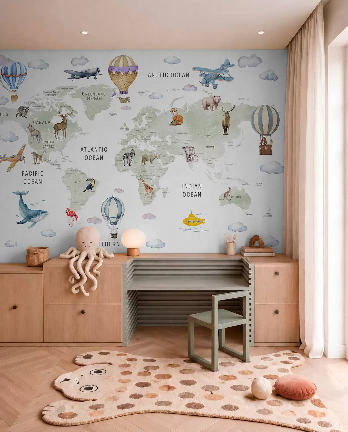 murales de pared Atlas verde en inglés c00001en