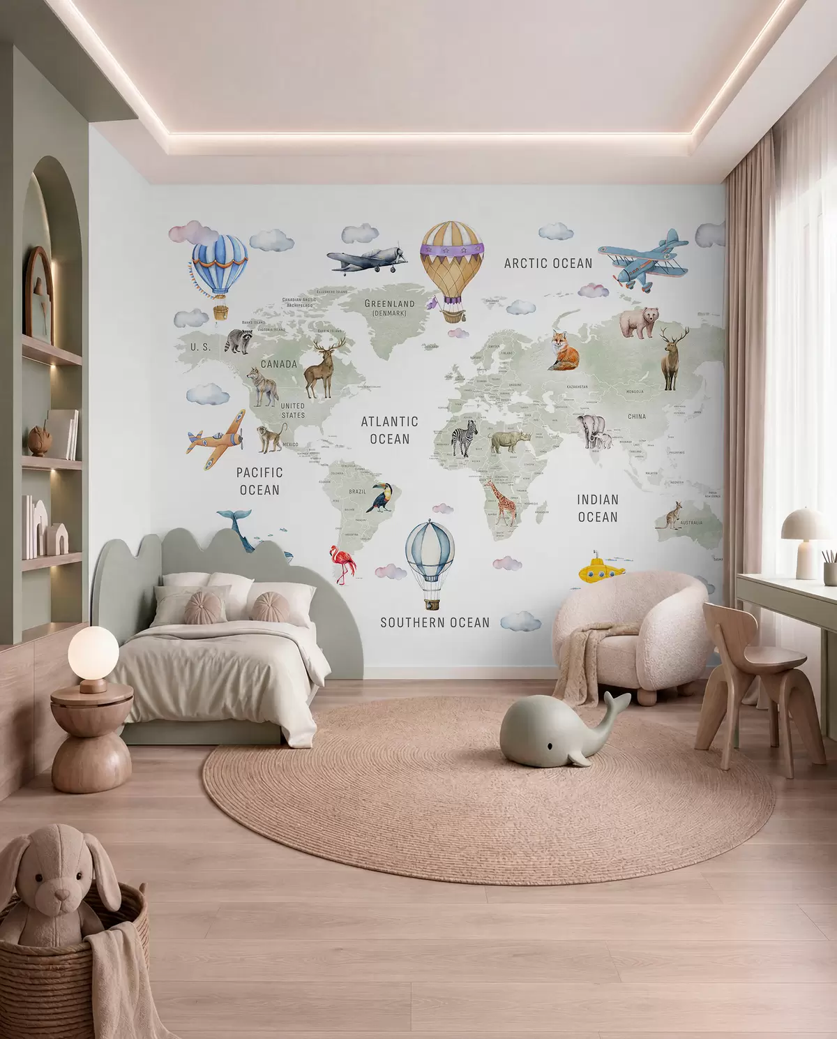 murales de pared Atlas verde en inglés c00001en