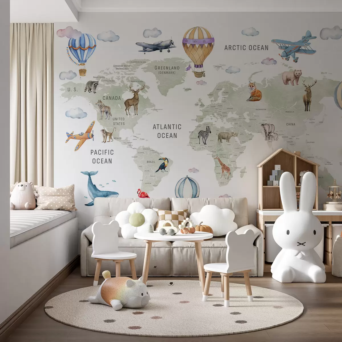 murales de pared Atlas verde en inglés c00001en