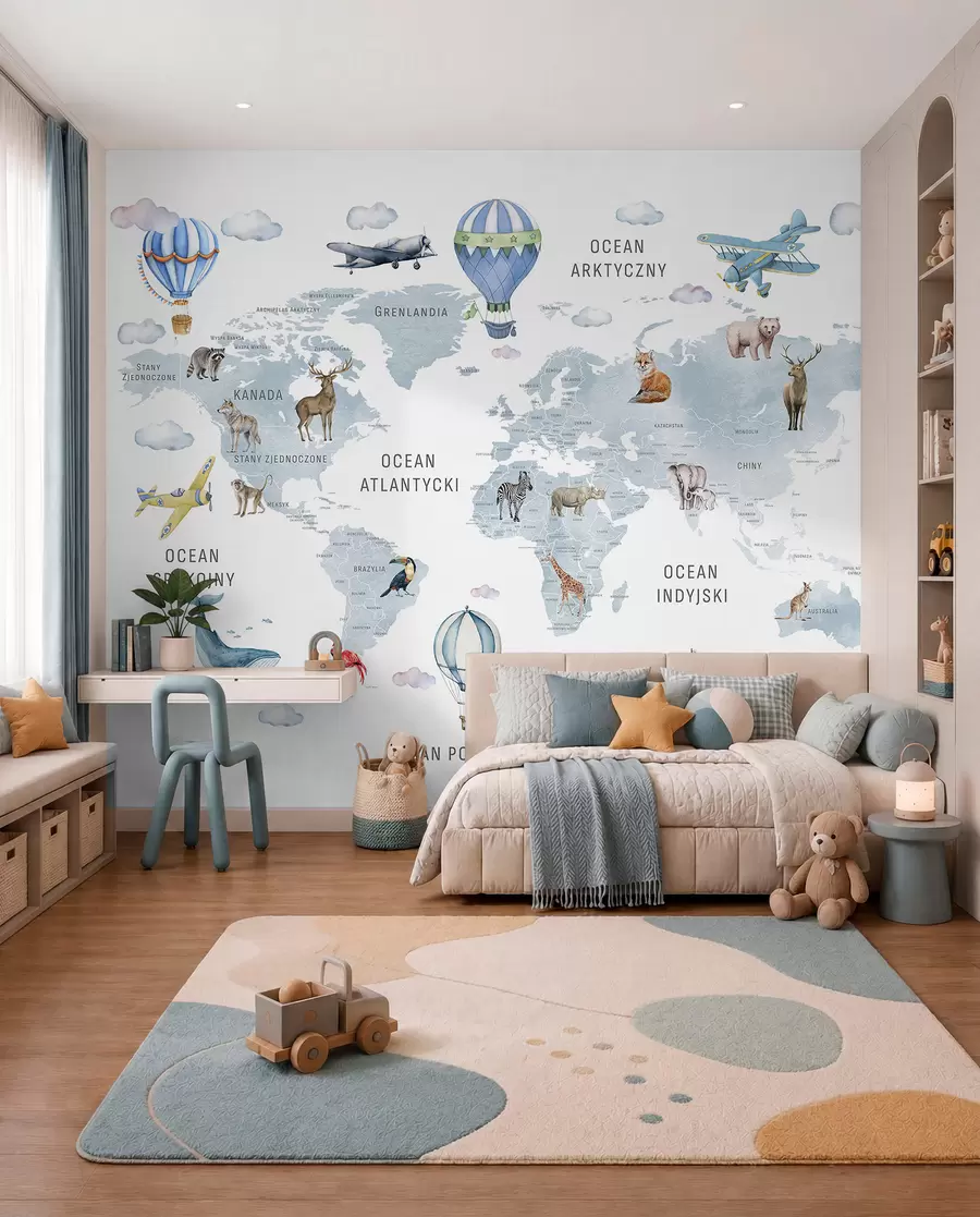 murales de pared Atlas azul en polaco c00001plv1