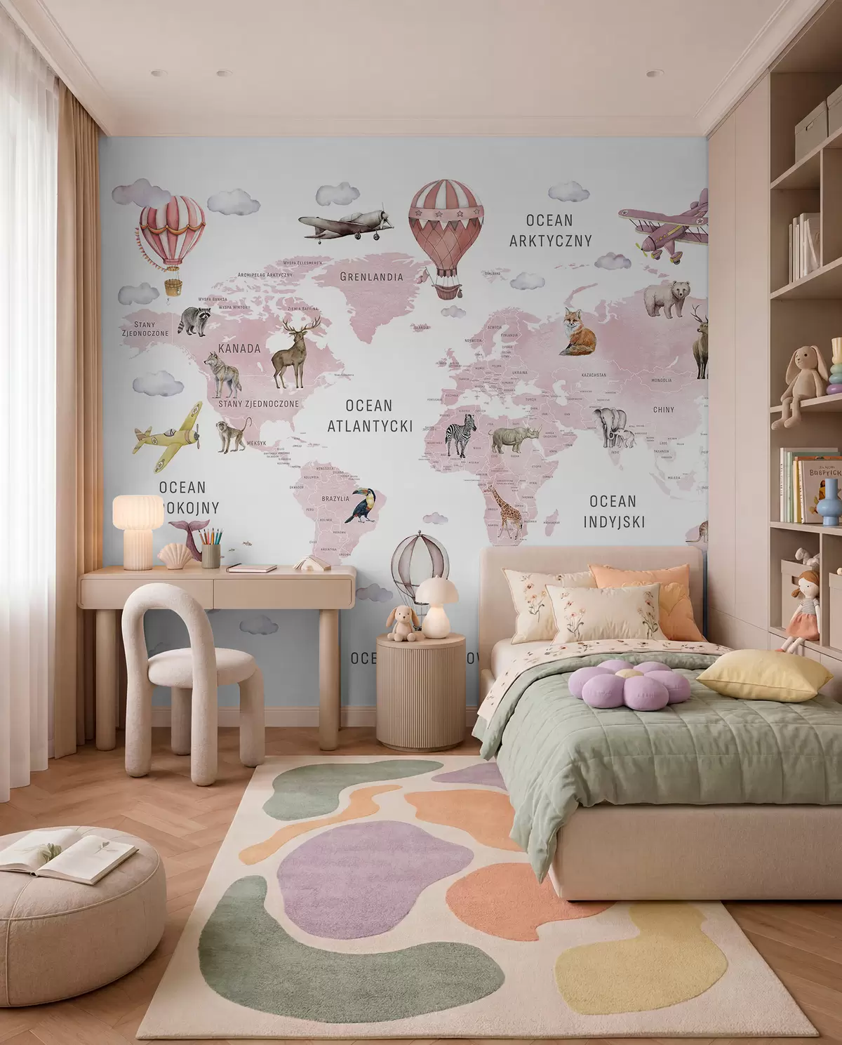 murales de pared Atlas rosa en polaco c00001plv3