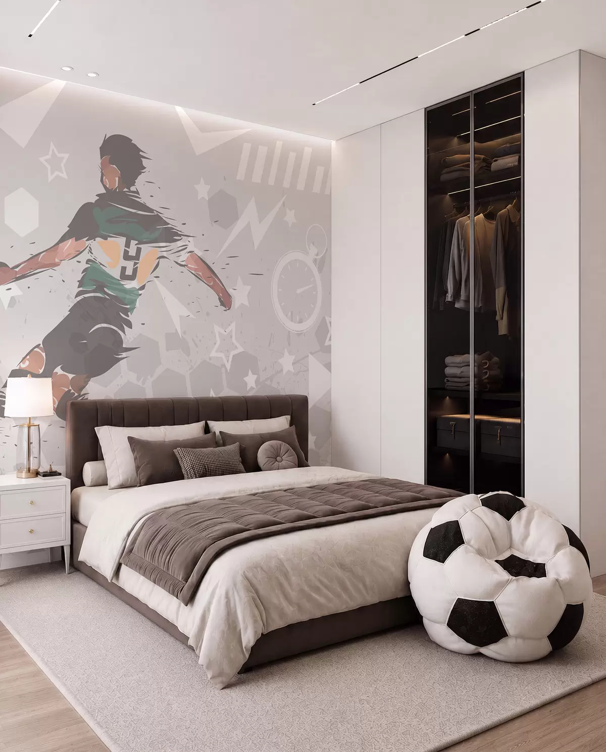 murales de pared Fútbol en tinta verde w04763