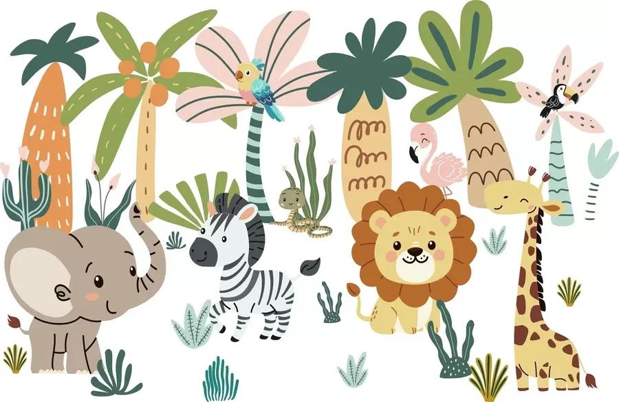 murales de pared Animales de los niños w04758