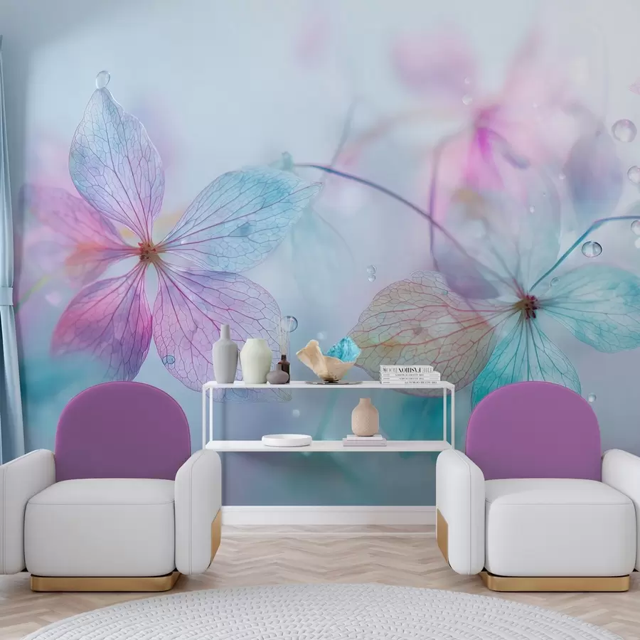 Murales de pared delicadas flores con venas bajo el agua w04809 murales de pared delicadas flores con venas bajo el agua w04809
