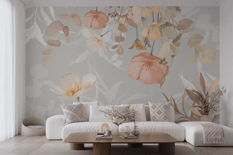 murales de pared Flores en el follaje w04779