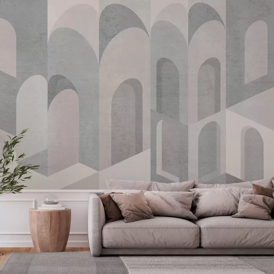 Murales de pared metamorfosis urbanas del arco en tonos gris pálido w04812 murales de pared metamorfosis urbanas del arco en tonos gris pálido w04812