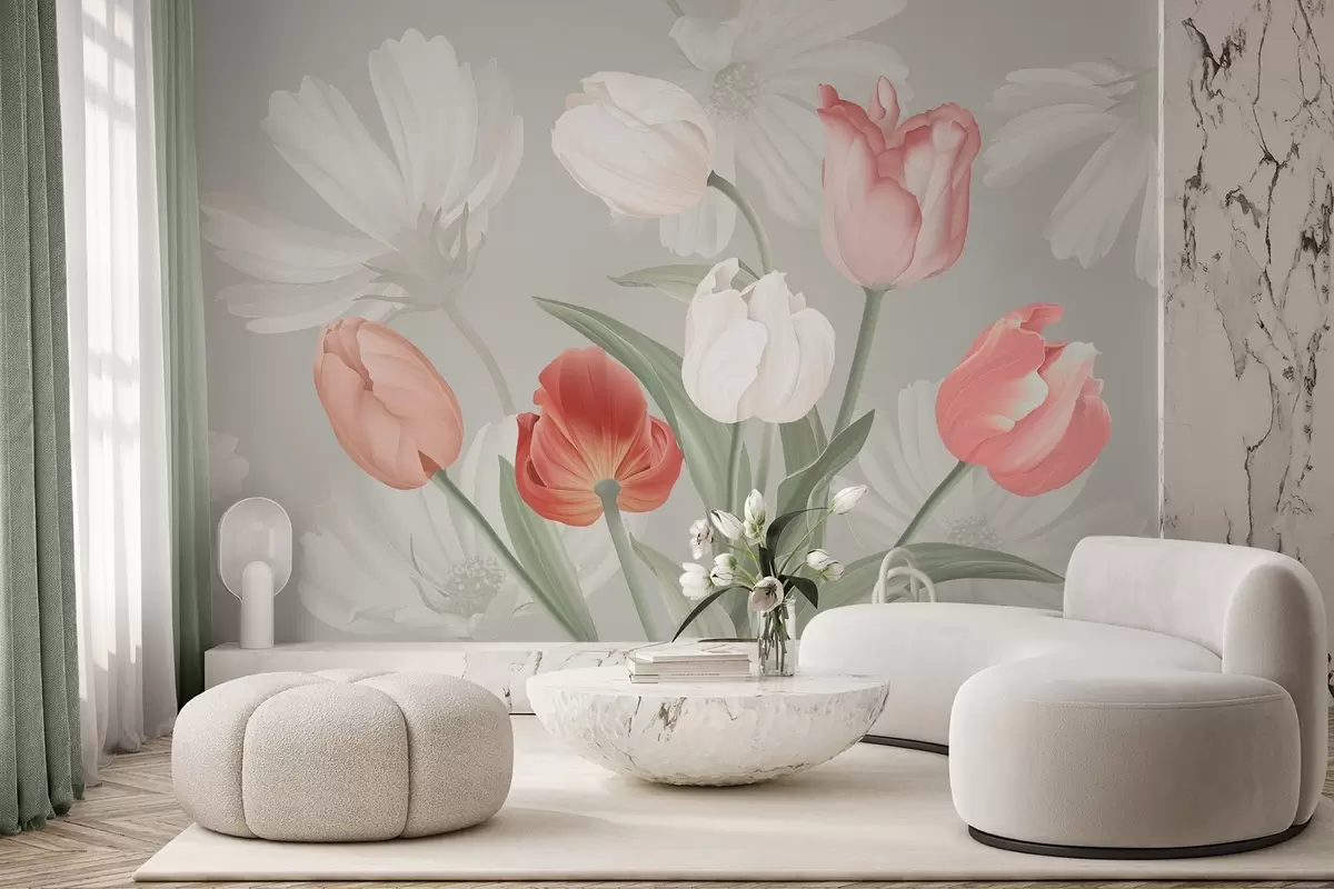 Murales de pared Ramo de flores con tulipanes w04784 murales de pared Ramo de flores con tulipanes w04784