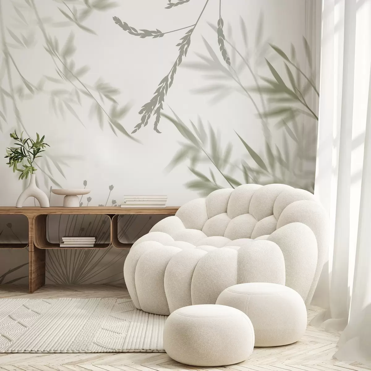 murales de pared Siluetas de follaje w04850