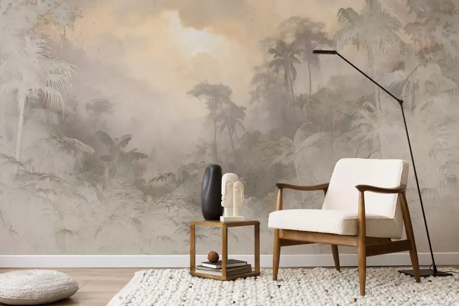 murales de pared Selva estilizada en la pared w04839