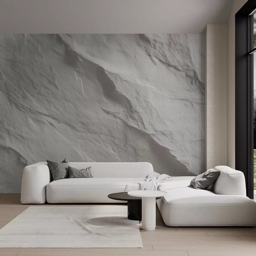 murales de pared imitación de roca blanca en diseño de interiores w04818