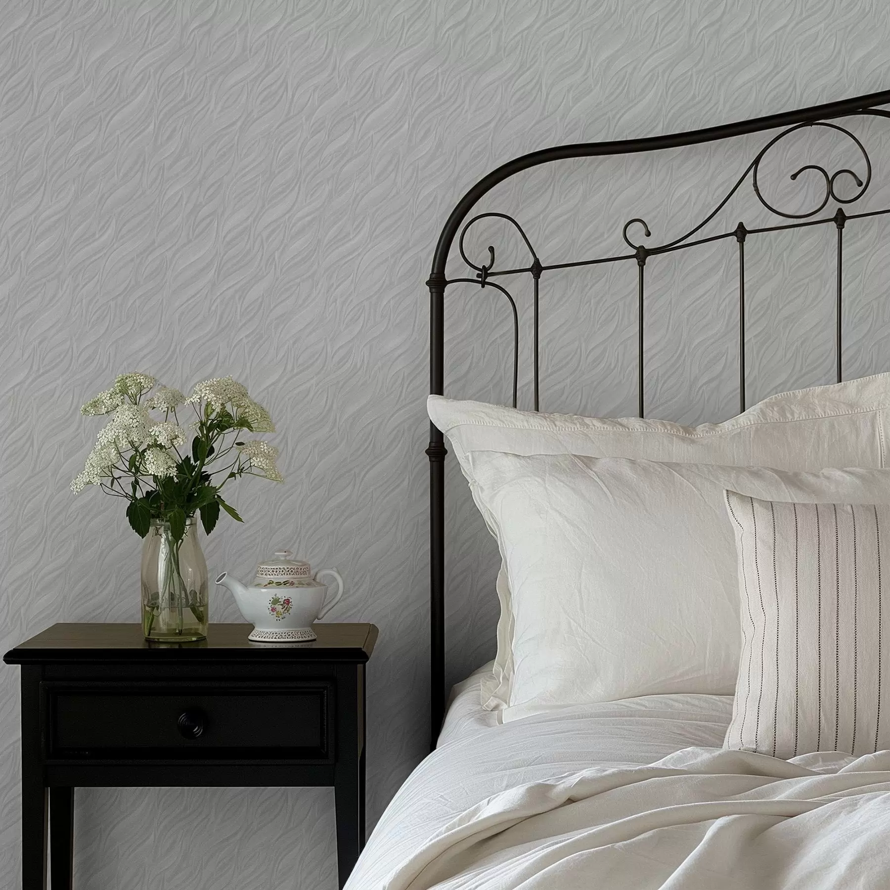 murales de pared Ondas con textura, menta clara a00688v2