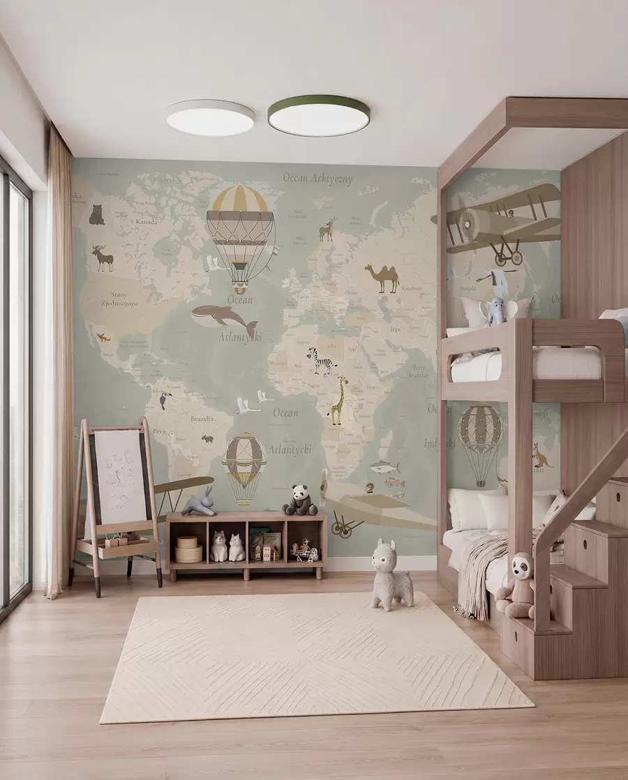murales de pared Vuelos en polaco — beige c00003pl