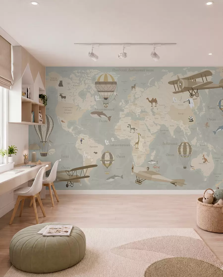 murales de pared Vuelos en ucraniano — beige c00003uk
