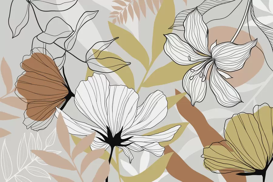 murales de pared Plantas y flores abstractas w04898