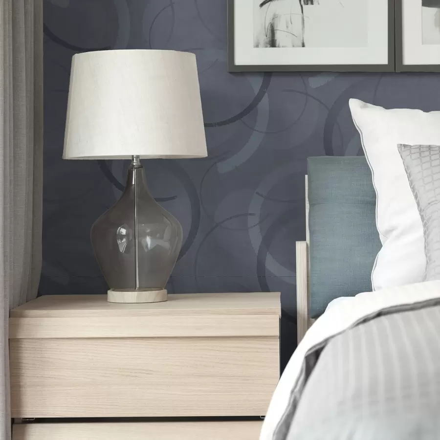 murales de pared Medios círculos y círculos suaves en una fresca paleta de colores gris azulados. a00980