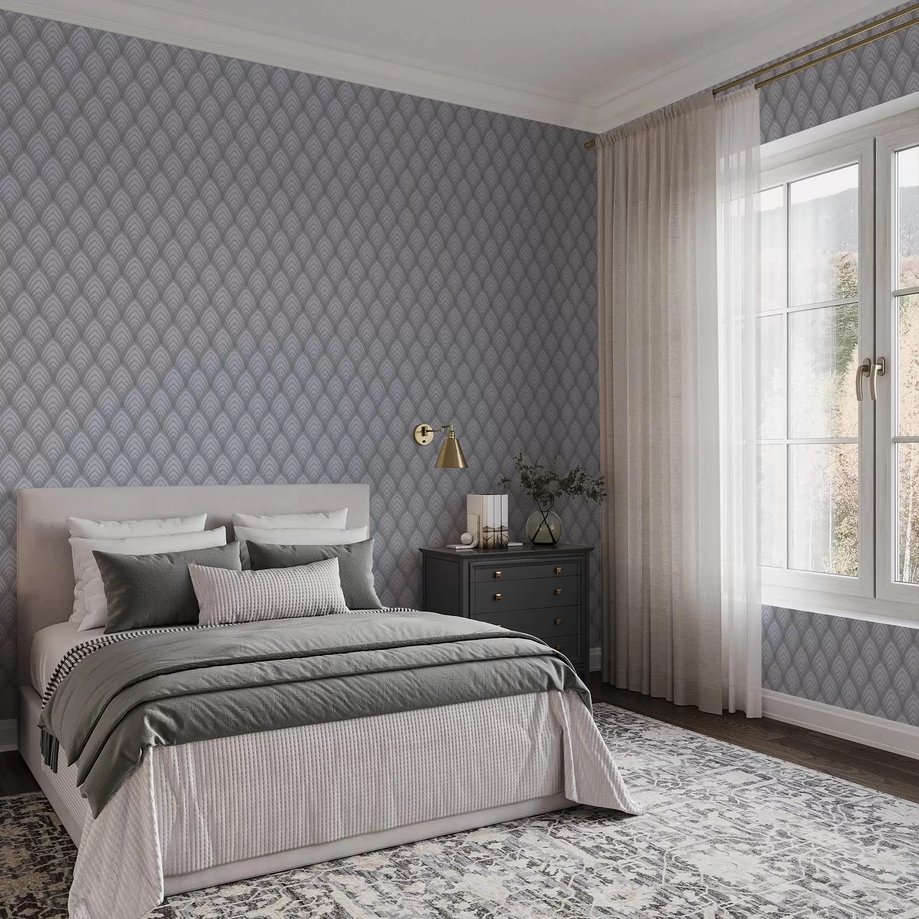 murales de pared Arcos volumétricos similares a una escala de grises con un suave degradado. a00989