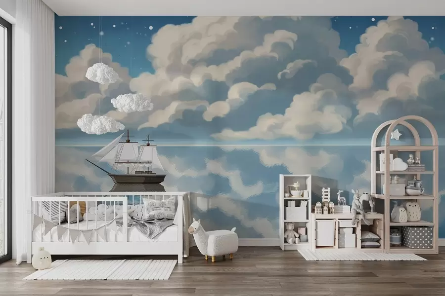 murales de pared Nubes espesas sobre el agua w04996