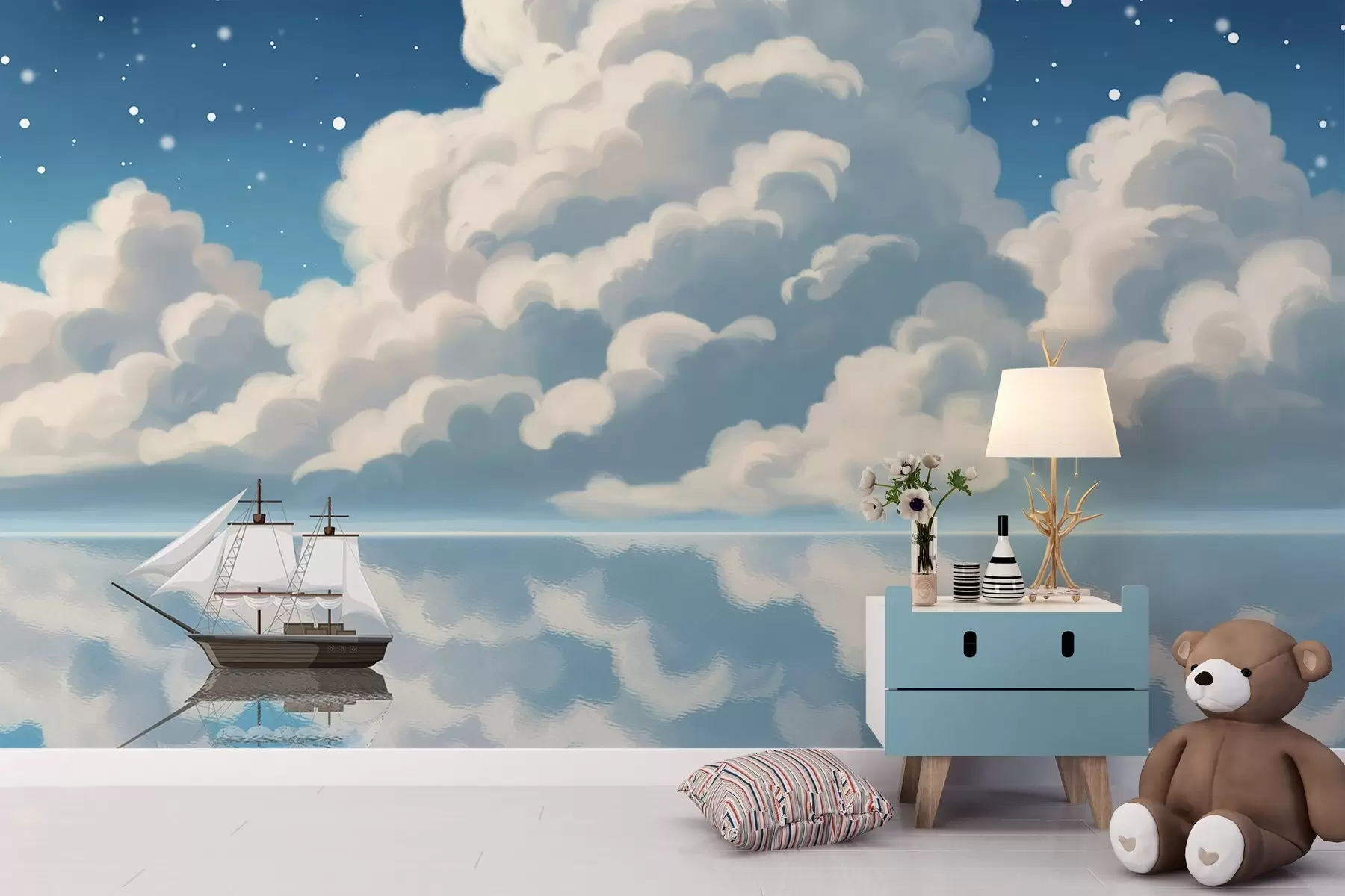 murales de pared Nubes espesas sobre el agua w04996