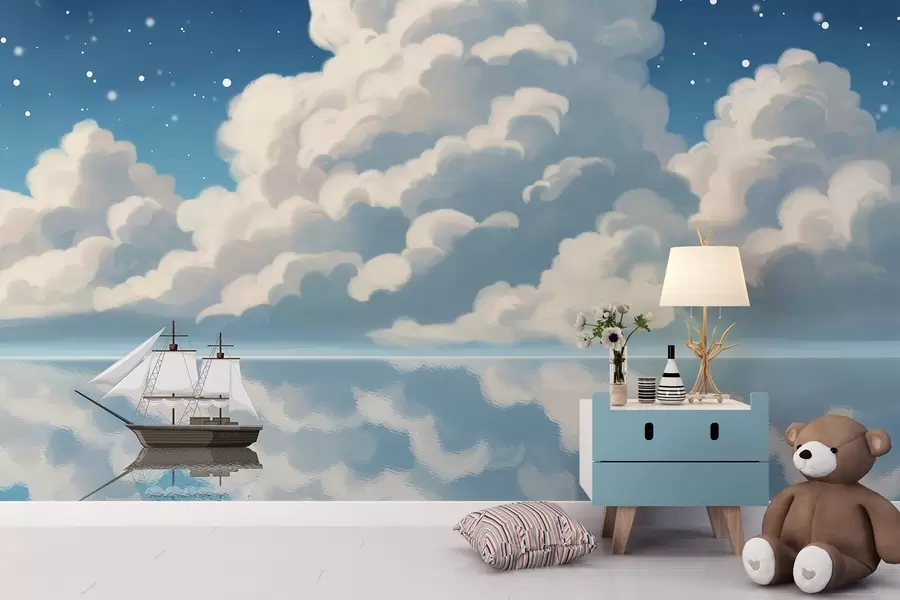 murales de pared Nubes espesas sobre el agua w04996